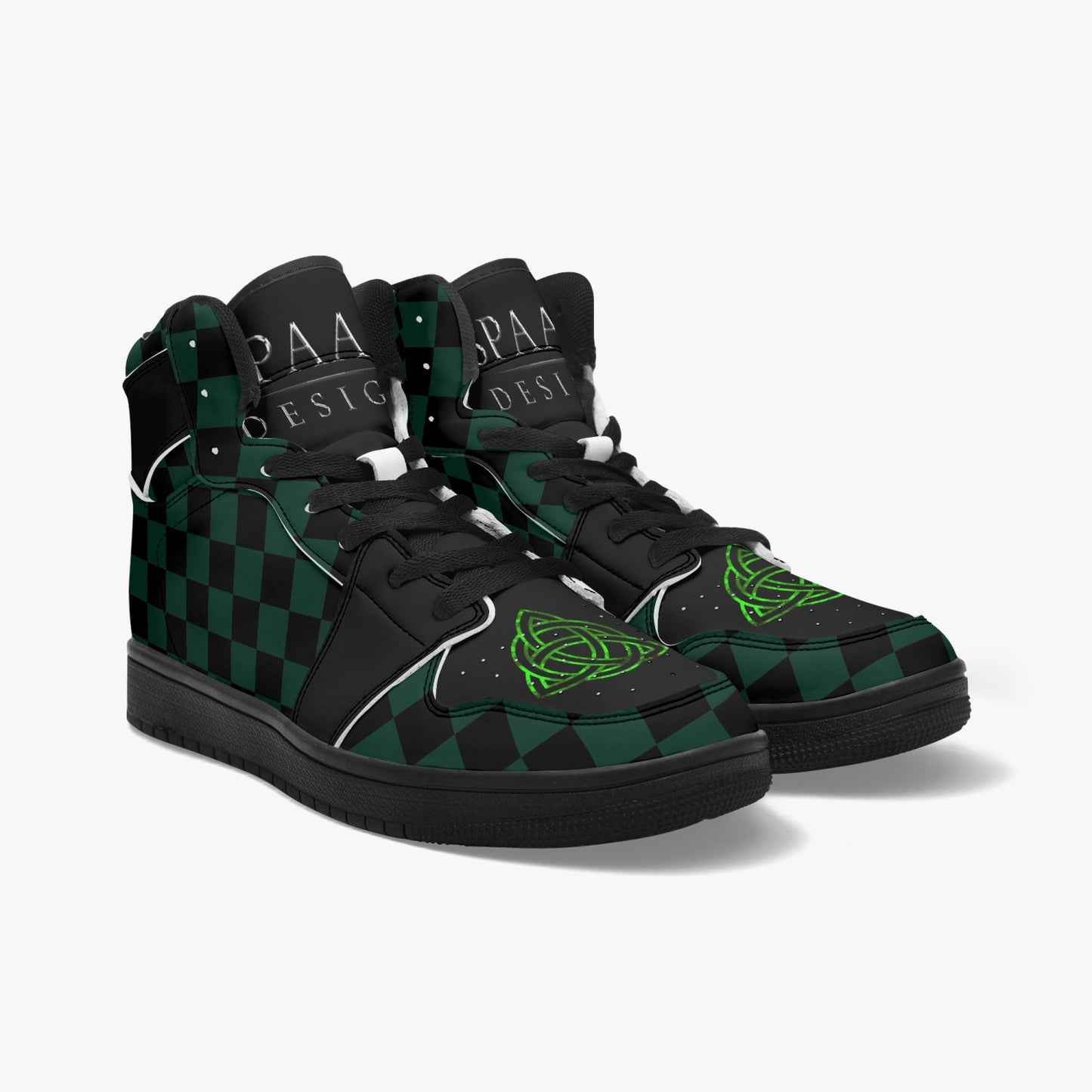 High ankle sneakers Green Checkered Celtic