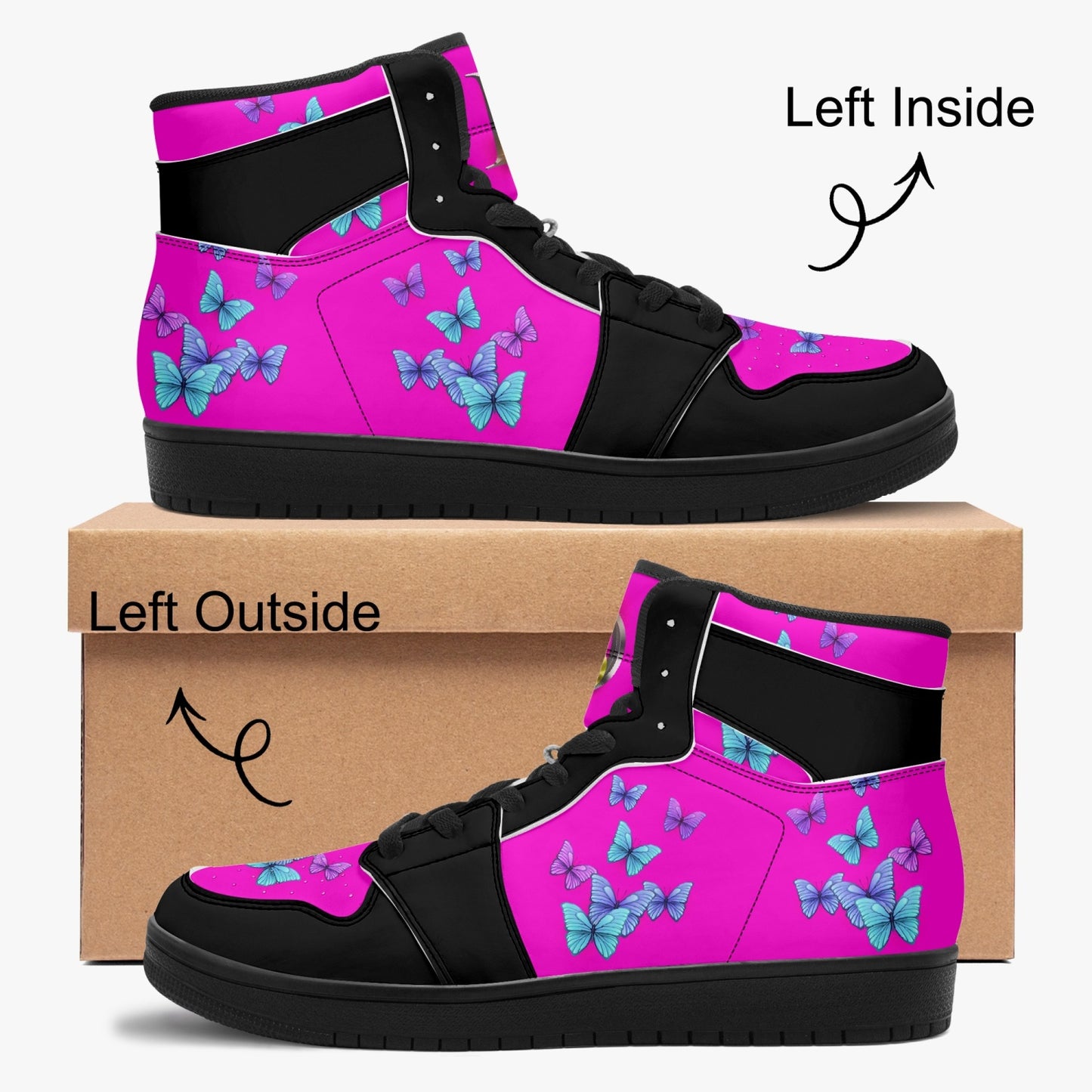 Butterfly Pink High Top Sneakers