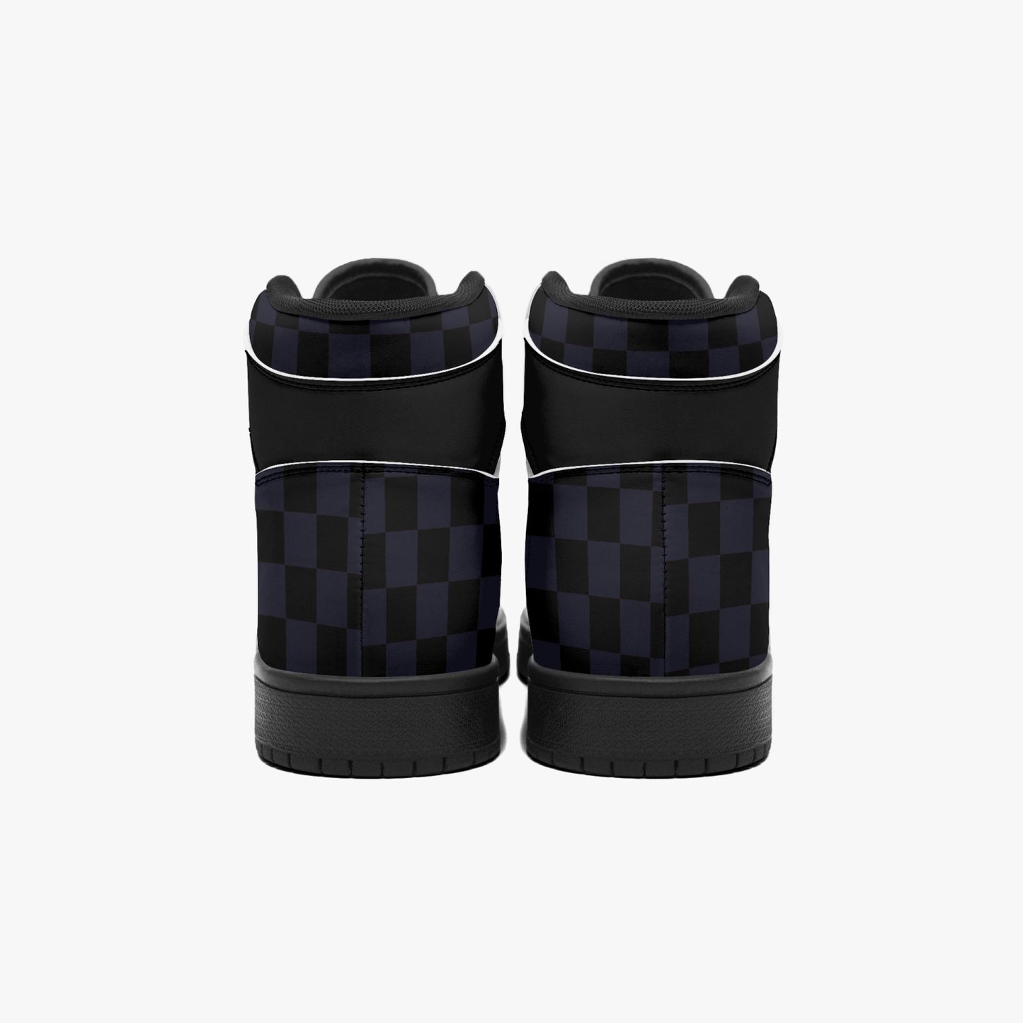 High ankle sneakers dark checkered flower