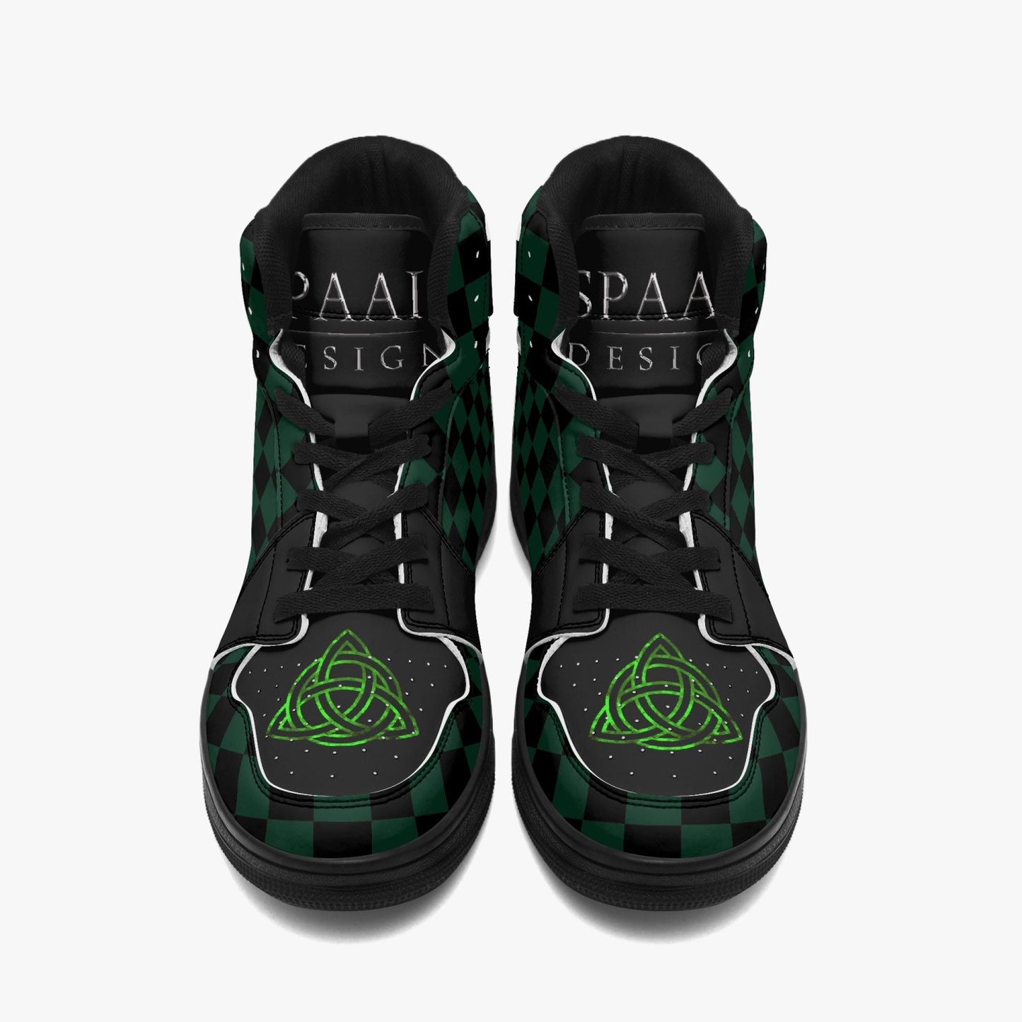 High ankle sneakers Green Checkered Celtic