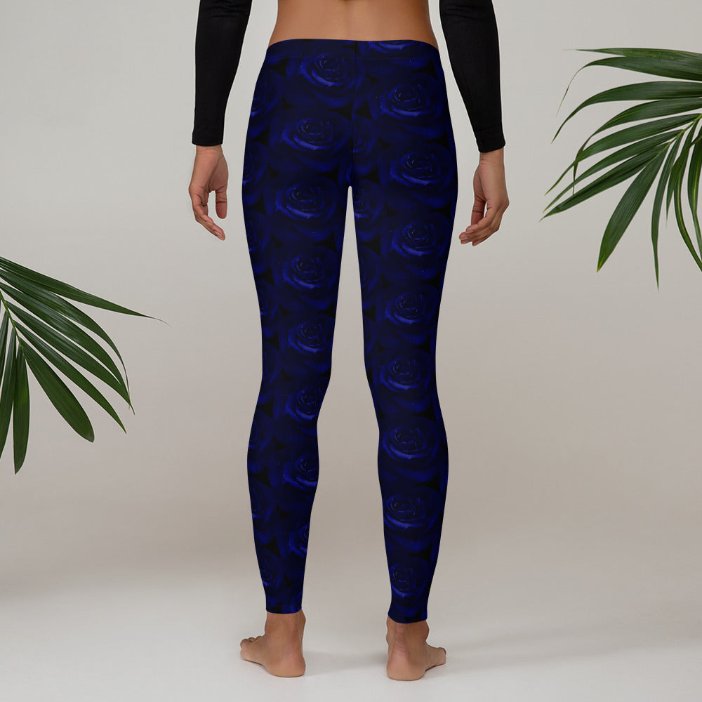 Dark Blue Rose Leggings