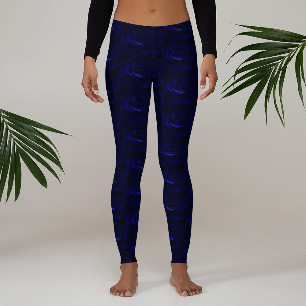 Dark Blue Rose Leggings