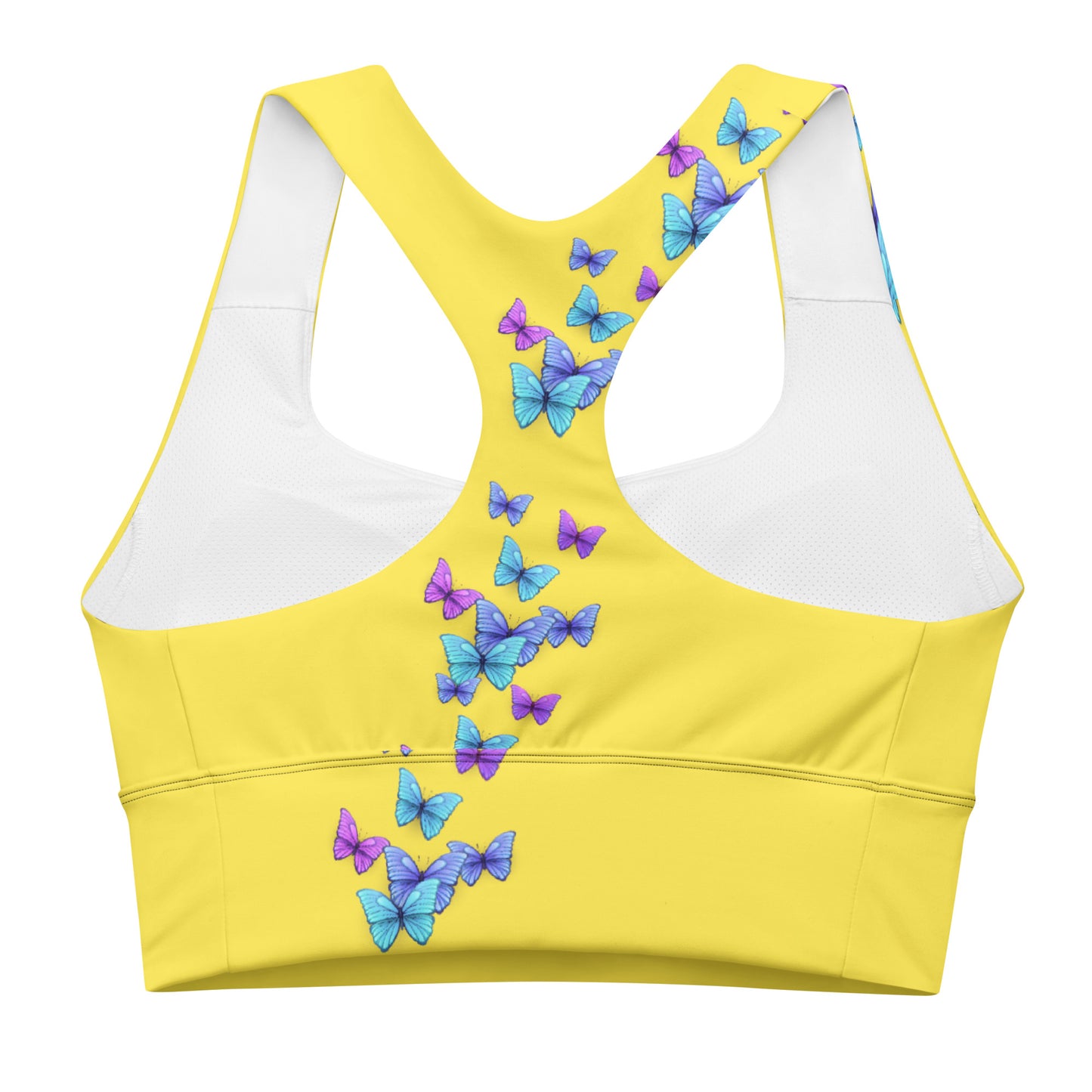 Longline Yellow Butterfly High Quality sports bra