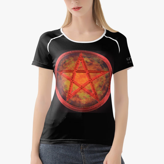 Red Pentagram Women T-shirt