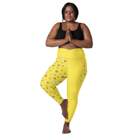 Wicca Pattern Lemon Half Legging with pockets