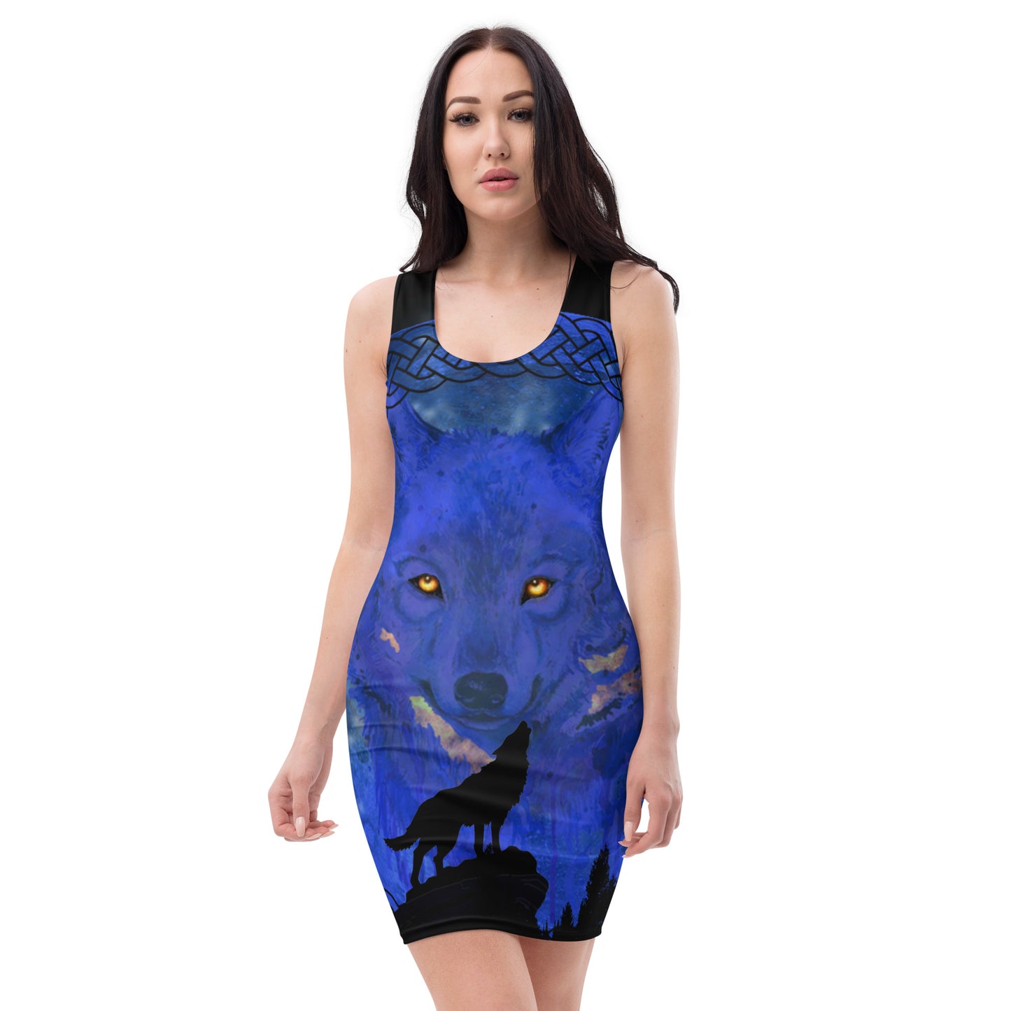 Midnight Wolf Fitted Dress