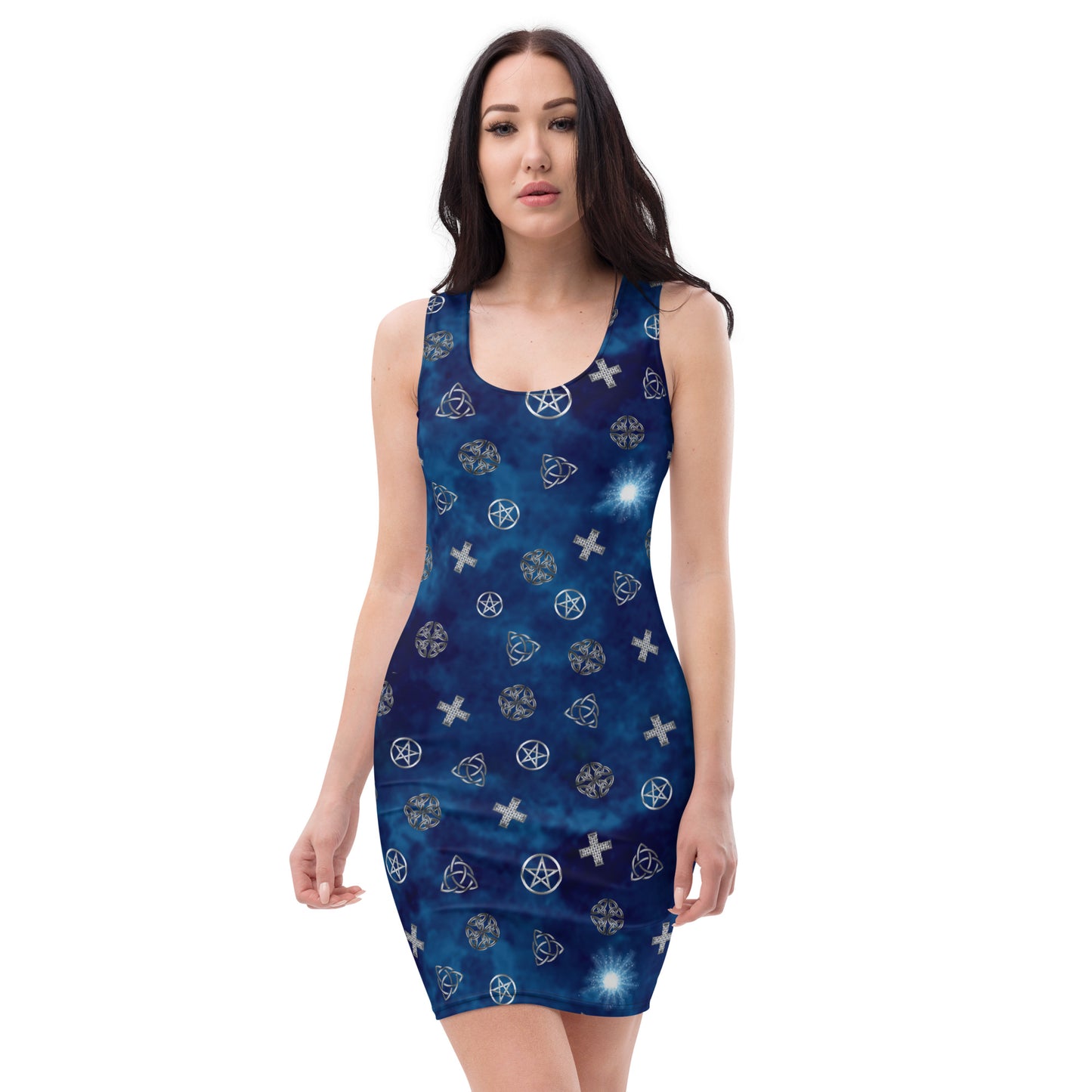 Midnight Blue Wicca Fitted Dress