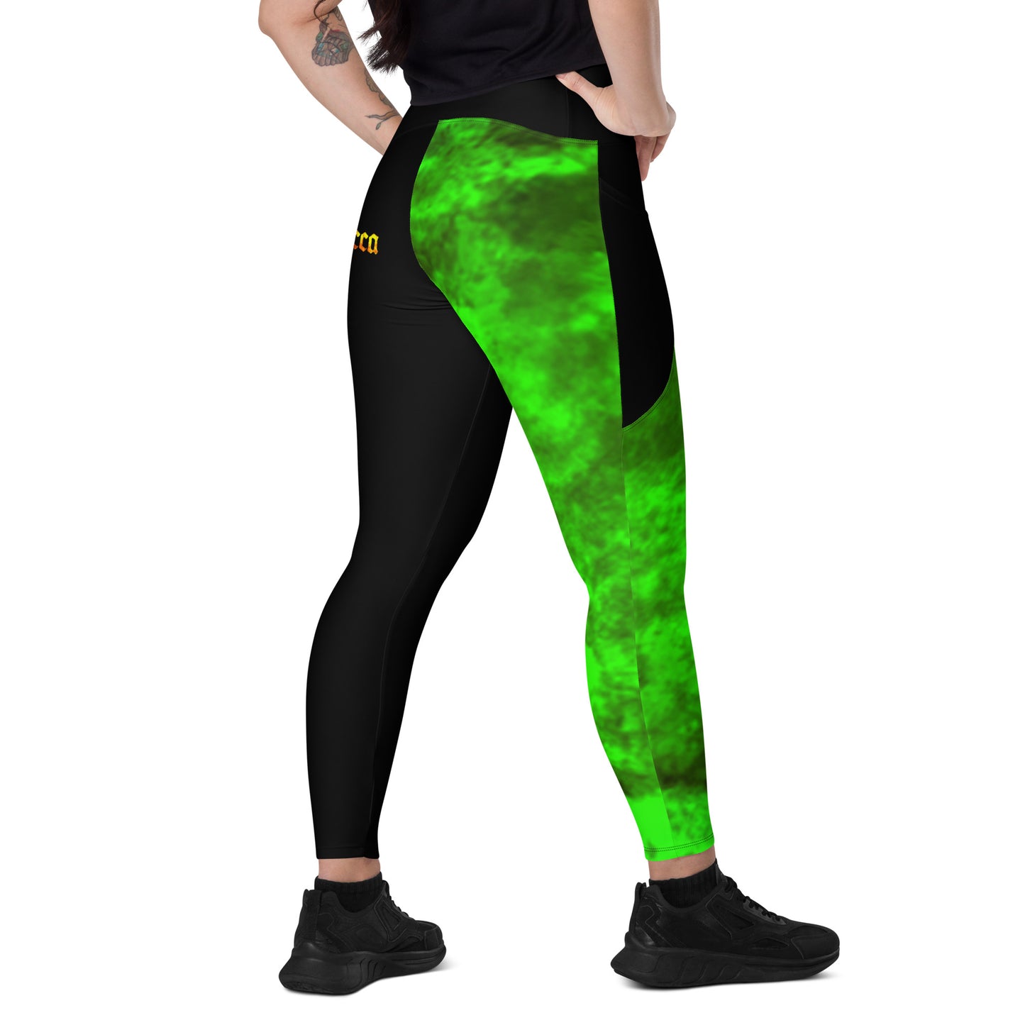 Wicca Green Half Leggings with pockets