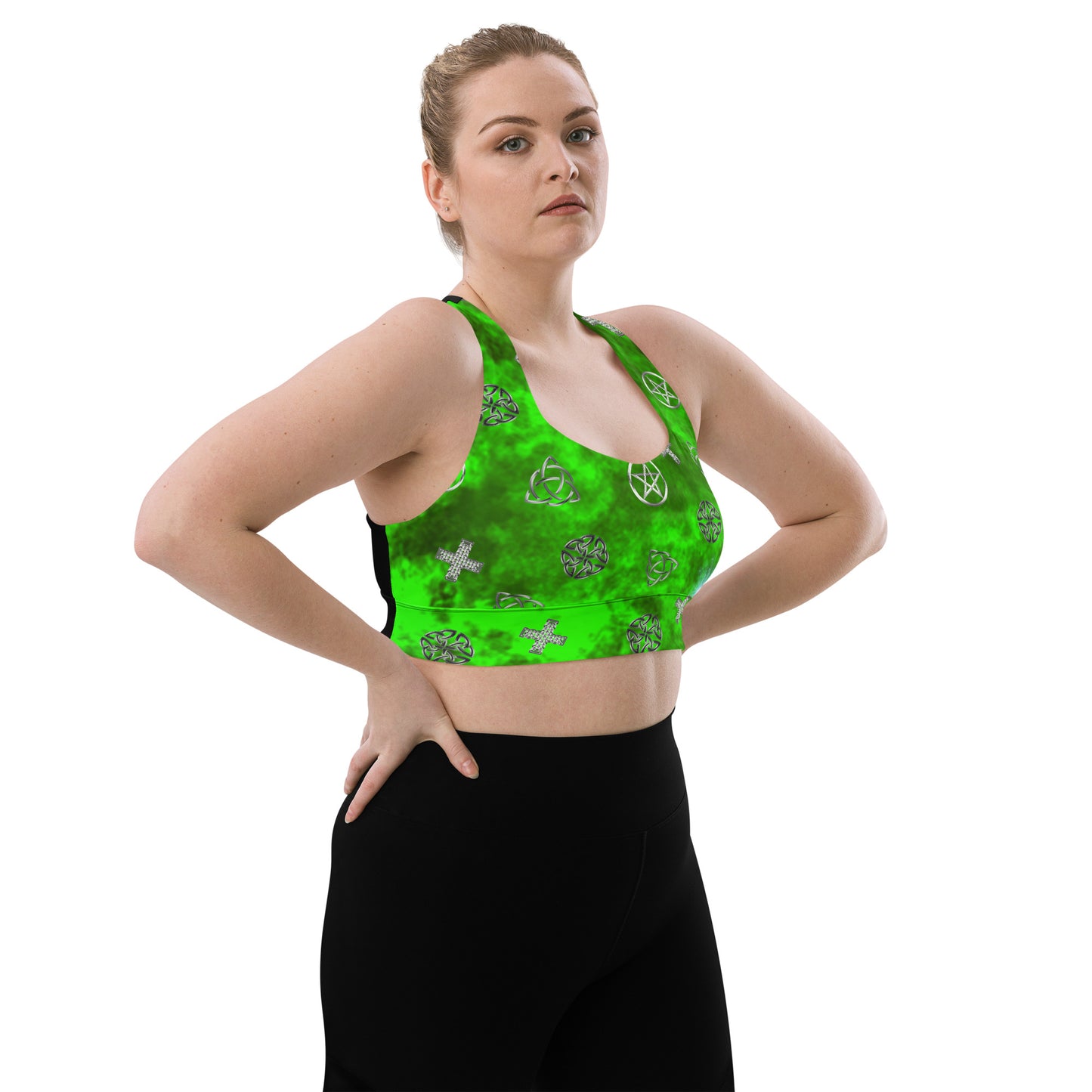 Wicca Green Pattern Bra