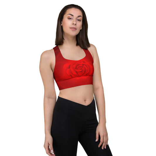 Magic Red Rose Longline sports bra