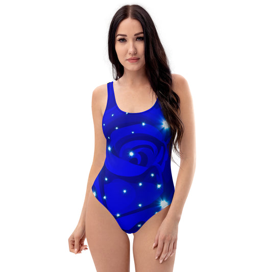 Midnight Rose Blue One-Piece Swimsuit