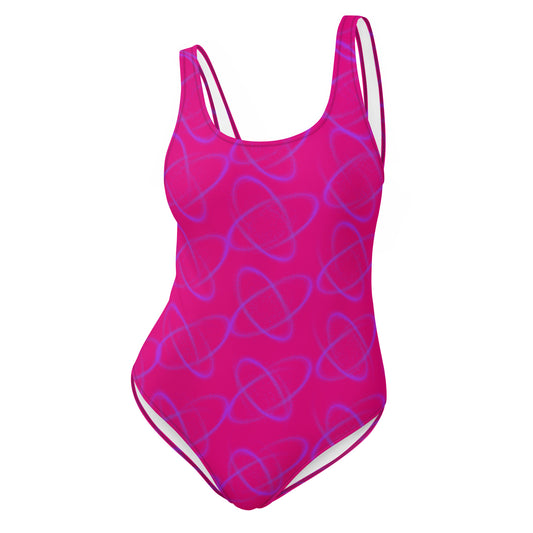 Purple Light One-Piece Swimsuit Hot Pink