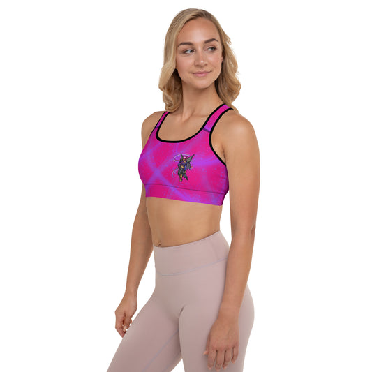 Purple Fairy Padded Sports Bra Pink