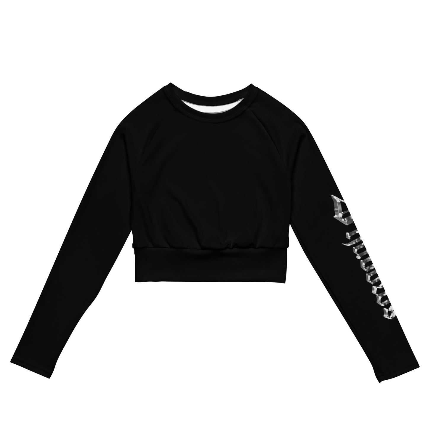 Shadows long-sleeve crop top Black