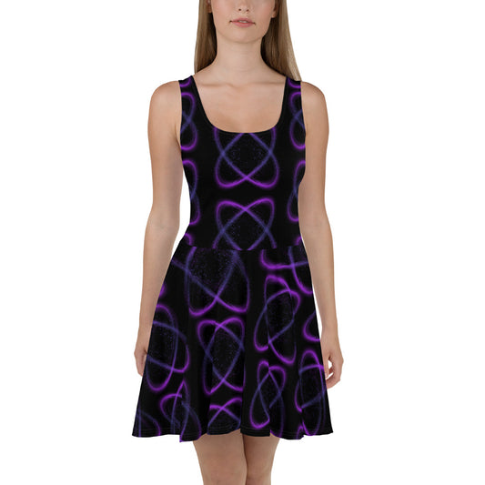 Purple light Skater Dress Black