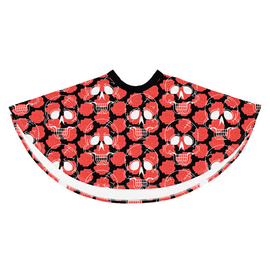 Red Rose Skull Skater Skirt