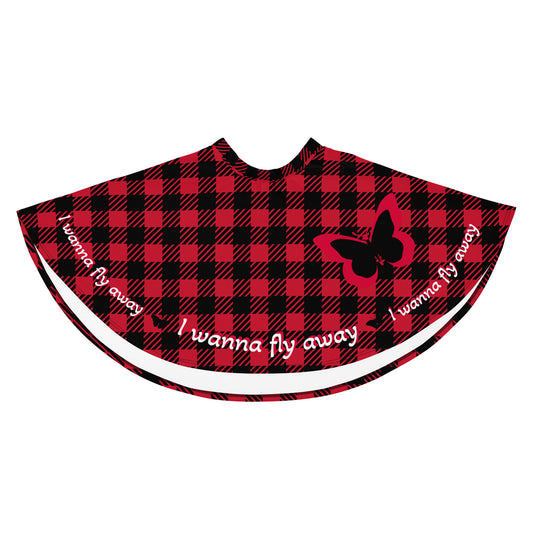 I wanna fly away Checkered Skater Skirt