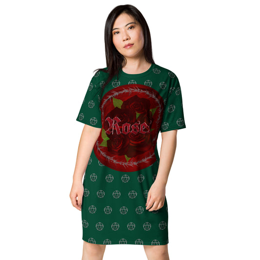 Roses Silver pentagram T-shirt Dress